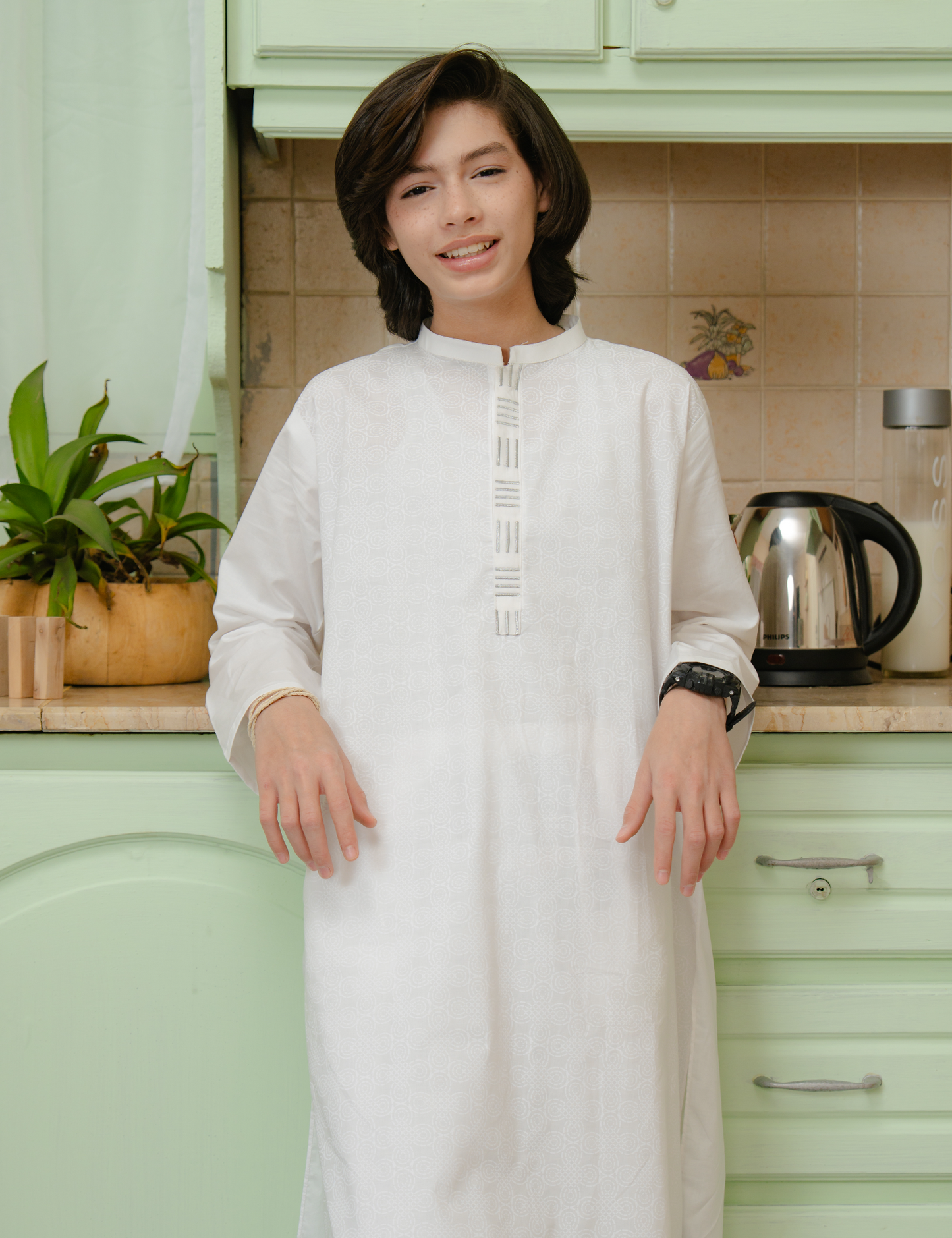 2 PIECE ALLOVER PRINTED EMBROIDERED SUIT