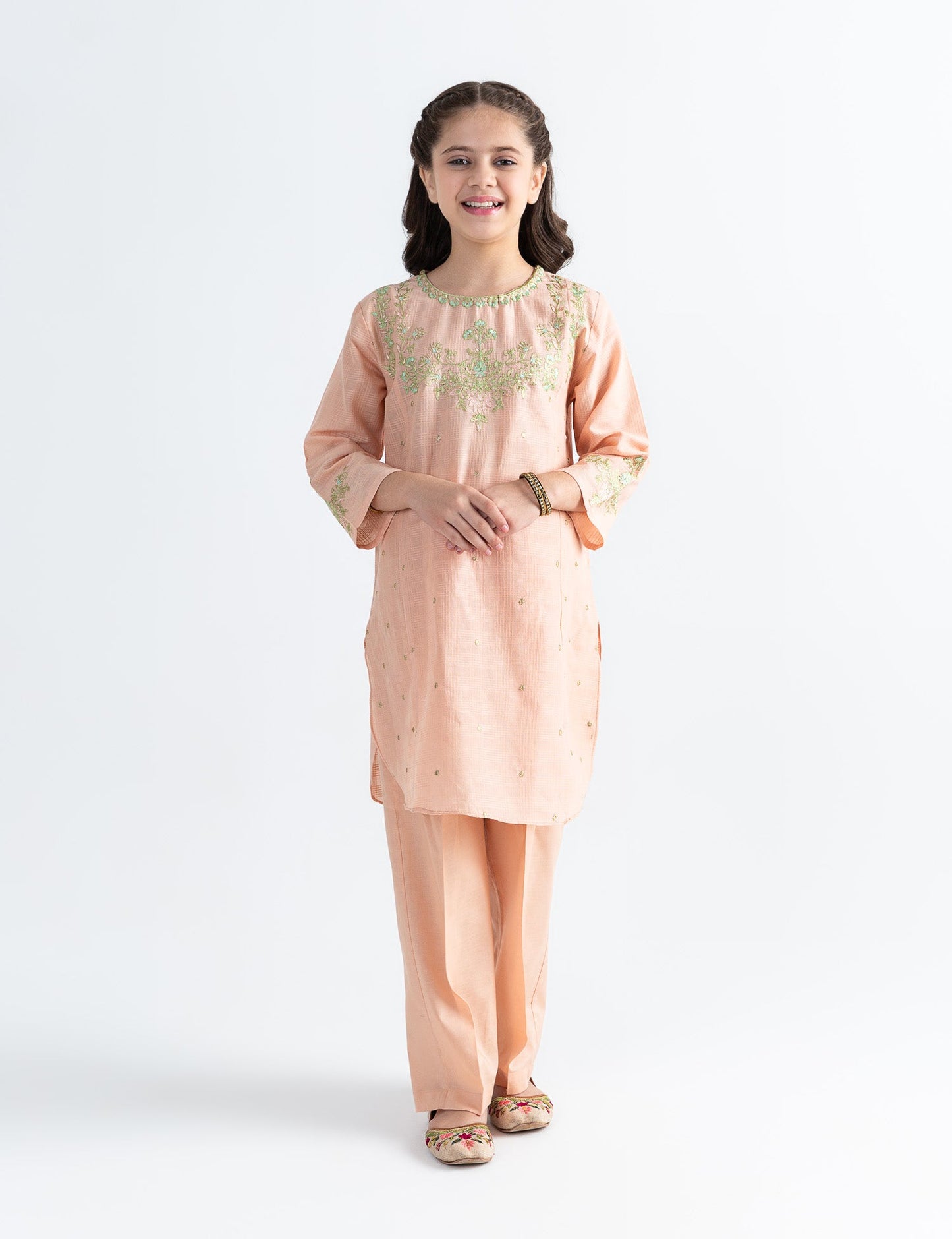 2 PIECE ALLOVER EMBROIDERED SUIT