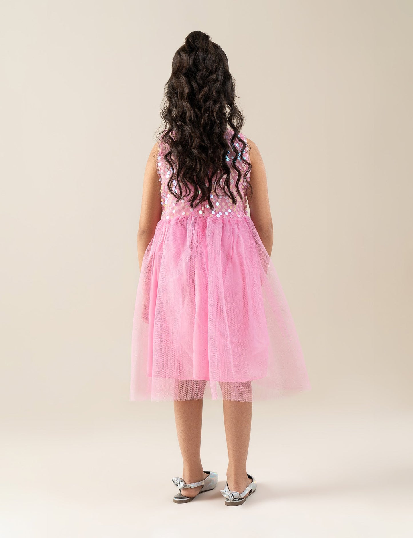 SEQUIN BODICE TULLE DRESS