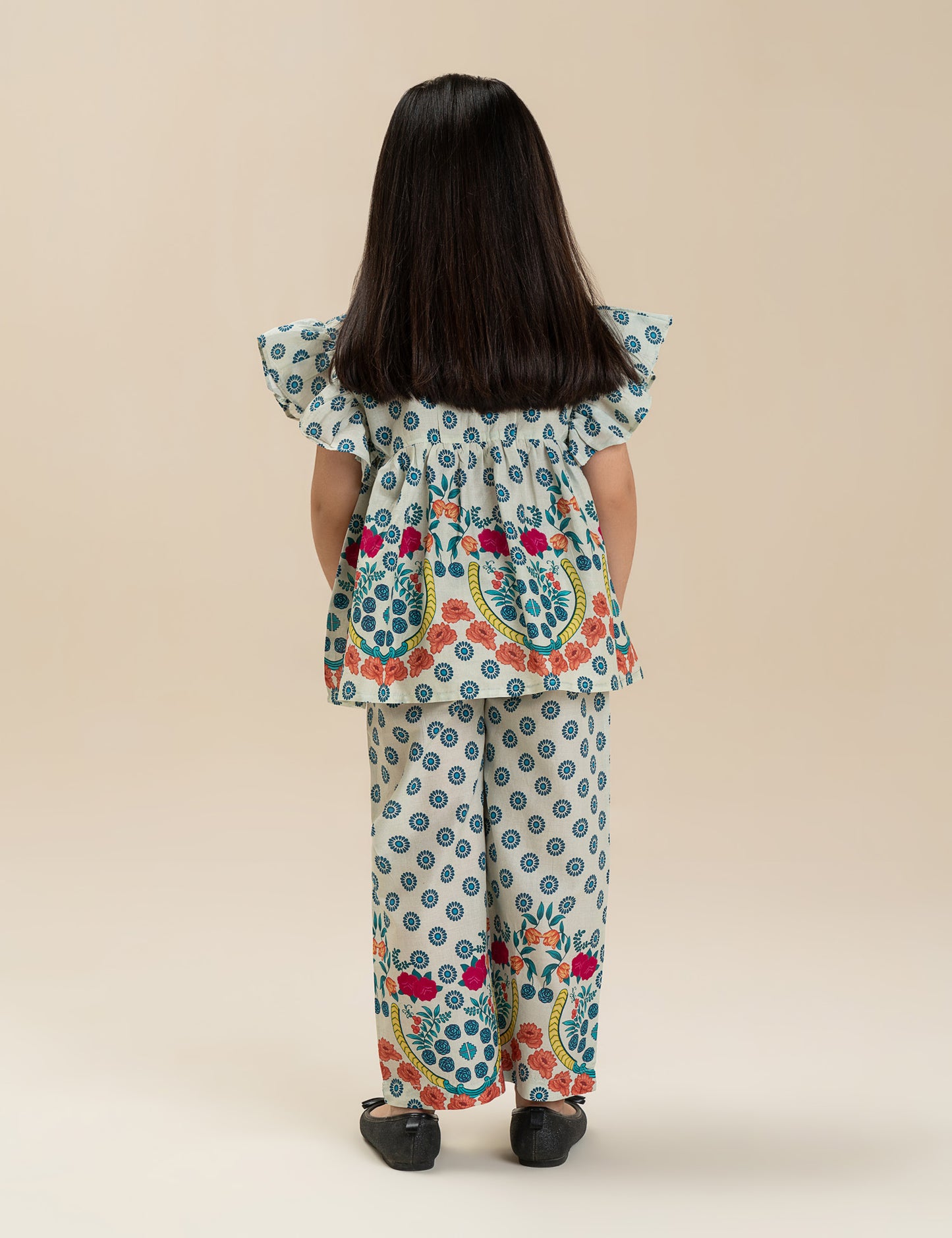 2 PIECE FLORAL EMBROIDERED SUIT