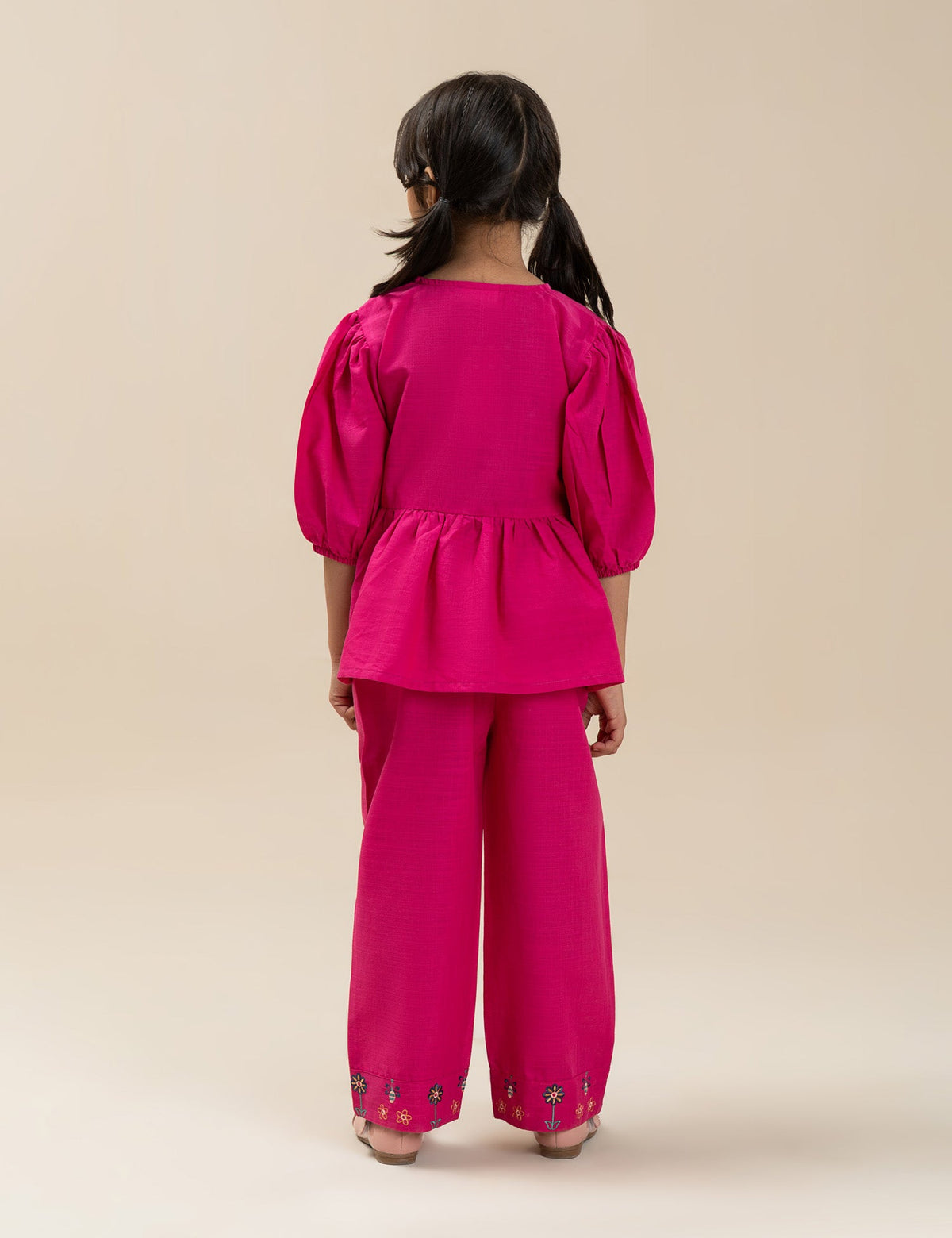 2 PIECE BUTTERFLY EMBROIDERED PEPLUM SUIT