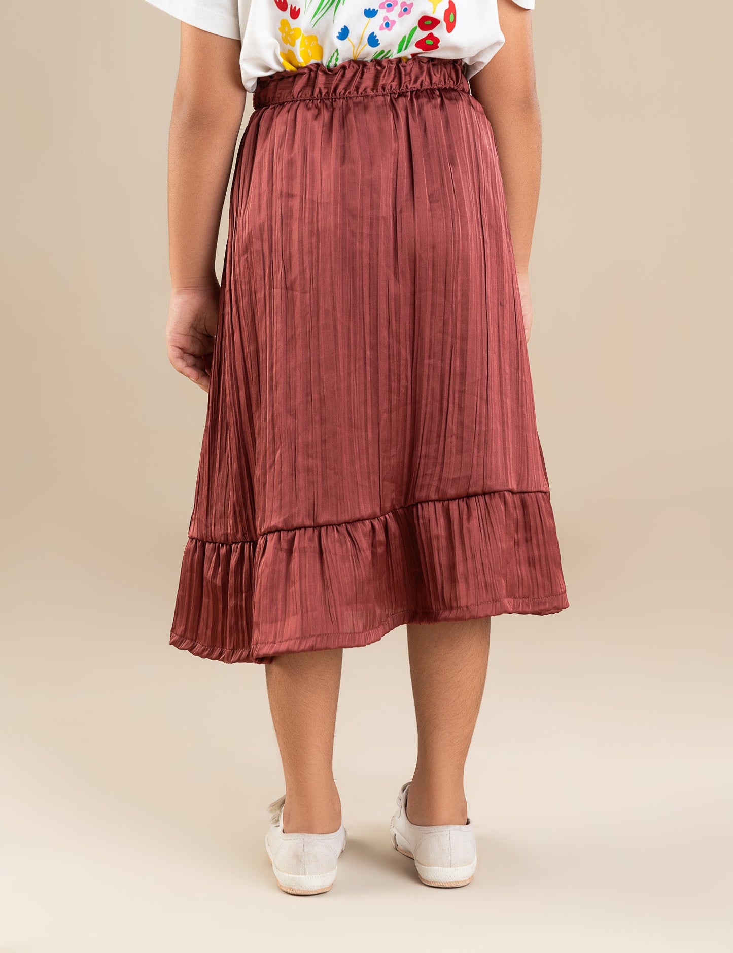 PLEATED TIERED SKIRT