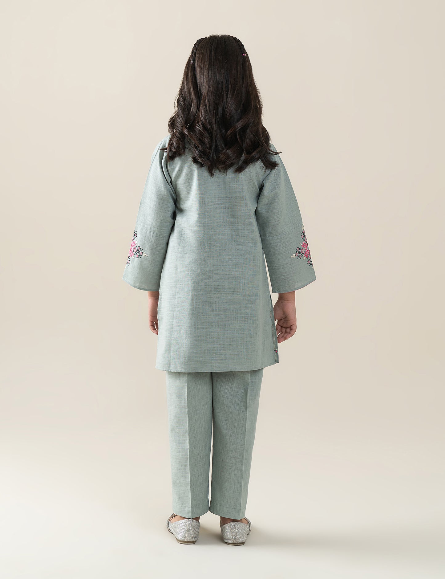 2 PIECE GEOMETRIC EMBROIDERED SUIT