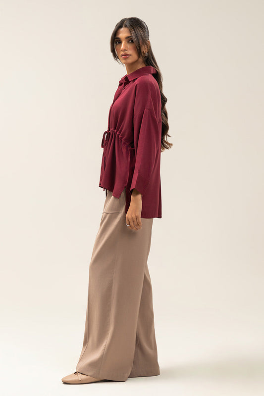 BUTTON-THROUGH ADJUSTABLE WAIST TOP