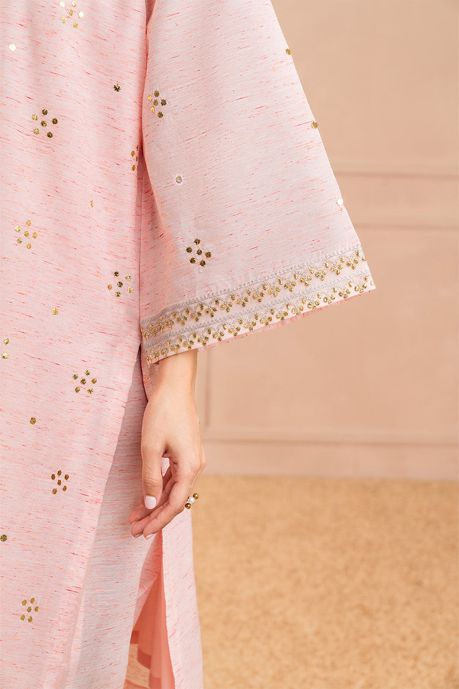 2 PIECE EMBROIDERED SPACE DYED MULTI NAPS SUIT (LUXURY PRET)