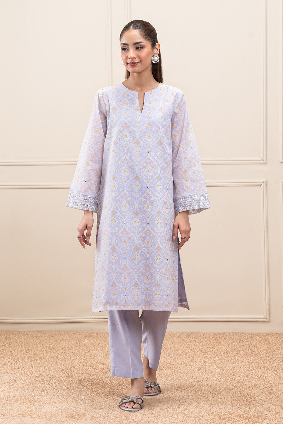 2 PIECE PRINTED PAPER COTTON SUIT (PRET)