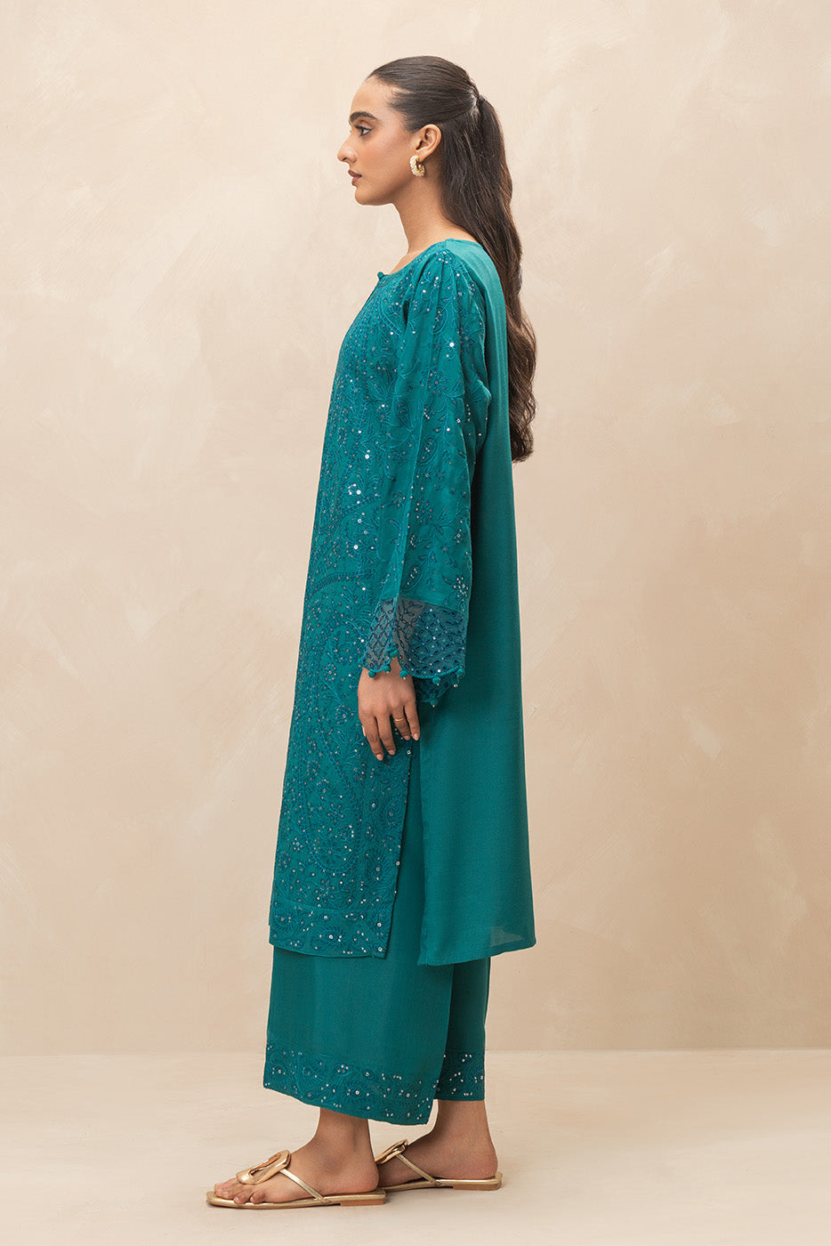 2 PIECE EMBROIDERED RAW SILK SUIT (LUXURY-PRET)