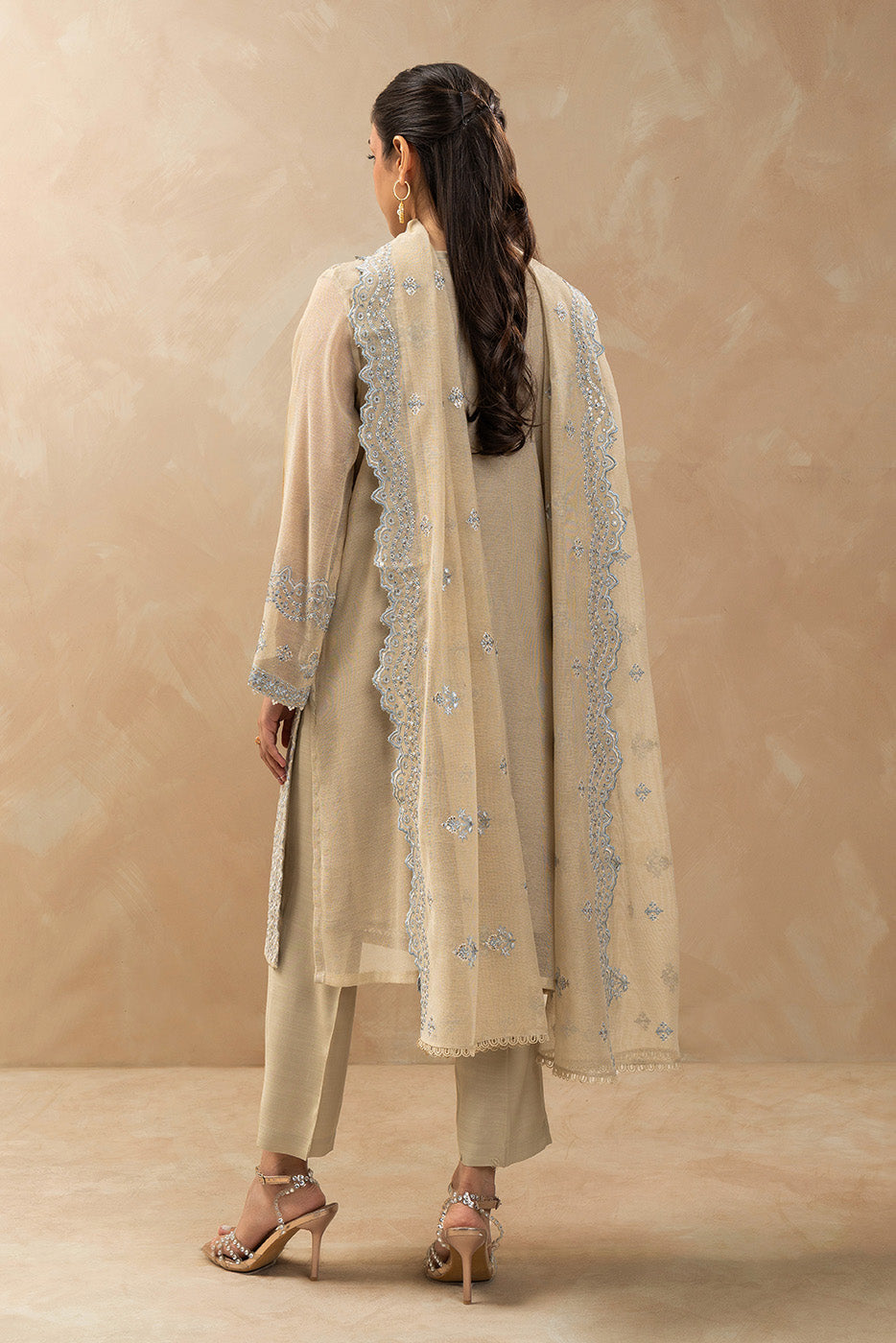 3 PIECE EMBROIDERED COTTON VISCOSE SUIT (LUXURY-PRET)