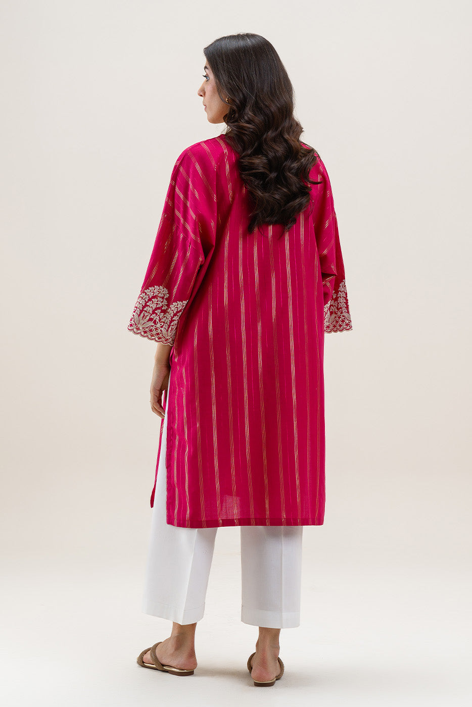 EMBROIDERED COTTON BADLA SHIRT (PRET)