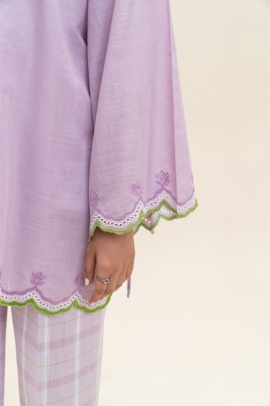 2 PIECE EMBROIDERED TWO WAY SLUB SUIT (PRET)