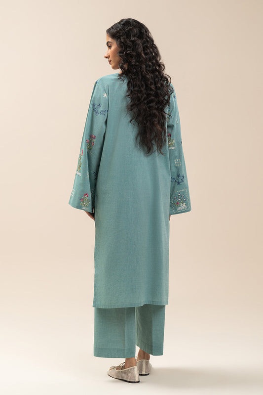 2 PIECE EMBROIDERED YARN DYED VISCOSE SUIT (PRET)
