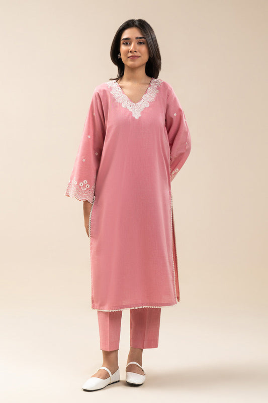 2 PIECE EMBROIDERED YARN DYED VISCOSE CHAMBRAY SUIT (PRET)