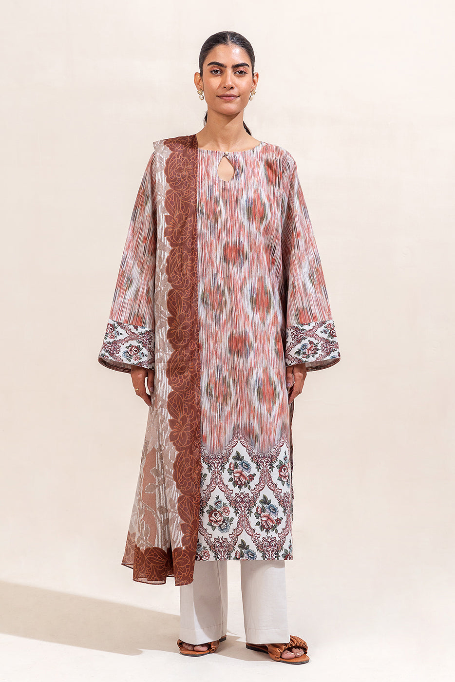 3 PIECE PRINTED LAWN SUIT-RUSTIC HAZE (UNSTITCHED)