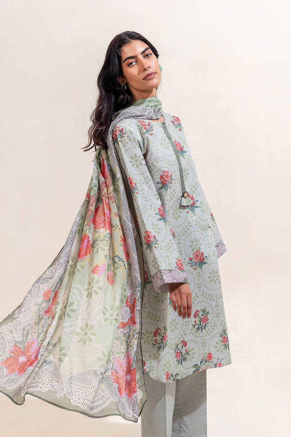 3 PIECE PRINTED LAWN SUIT-GARDEN GALORE (UNSTITCHED)