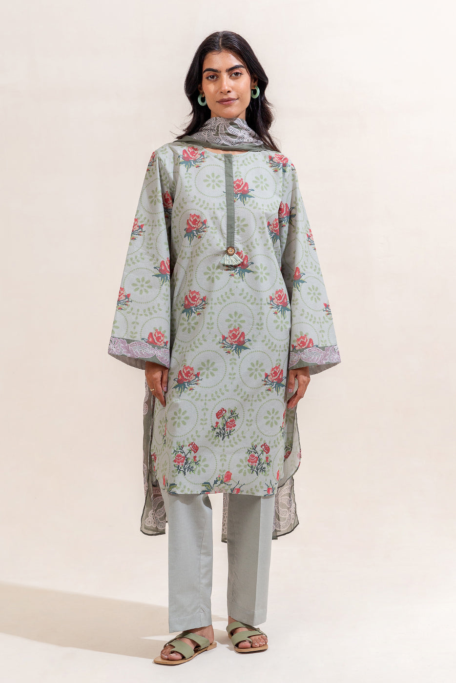 3 PIECE PRINTED LAWN SUIT-GARDEN GALORE (UNSTITCHED)