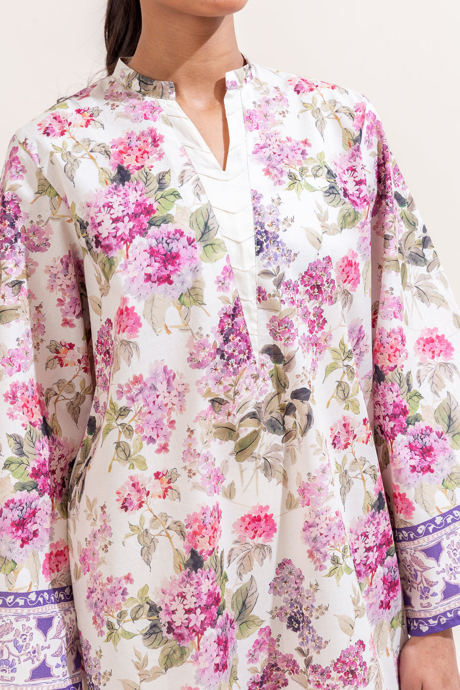 3 PIECE PRINTED LAWN SUIT-AMETHYST ORCHID (UNSTITCHED)