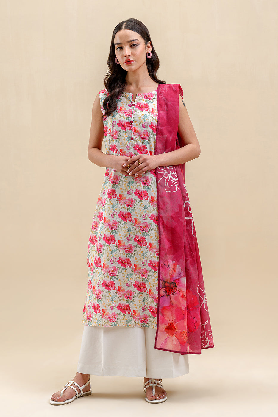 3 PIECE PRINTED LAWN SUIT-VERDANT HEM (UNSTITCHED)