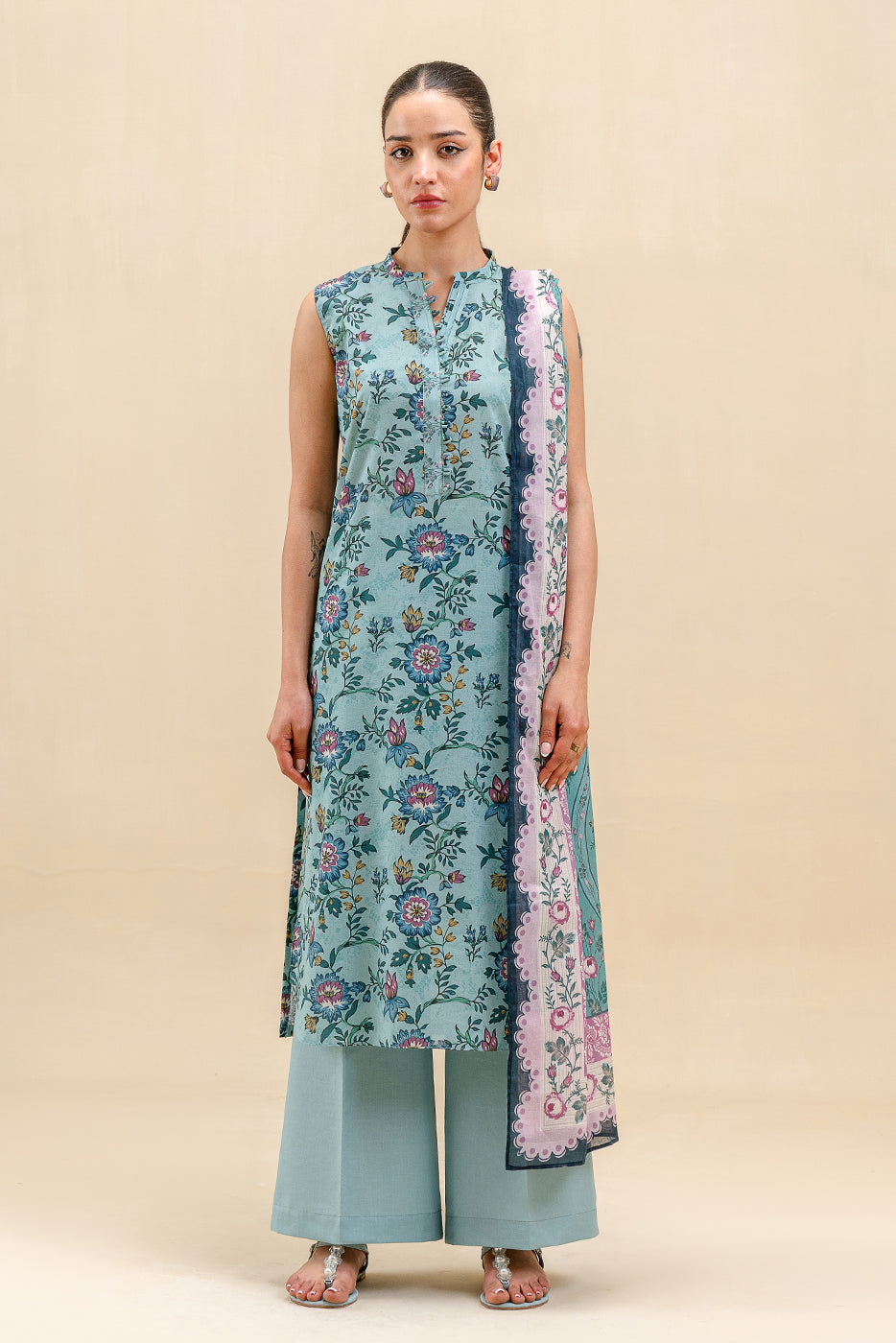3 PIECE PRINTED LAWN SUIT-BERYL STALK (UNSTITCHED)