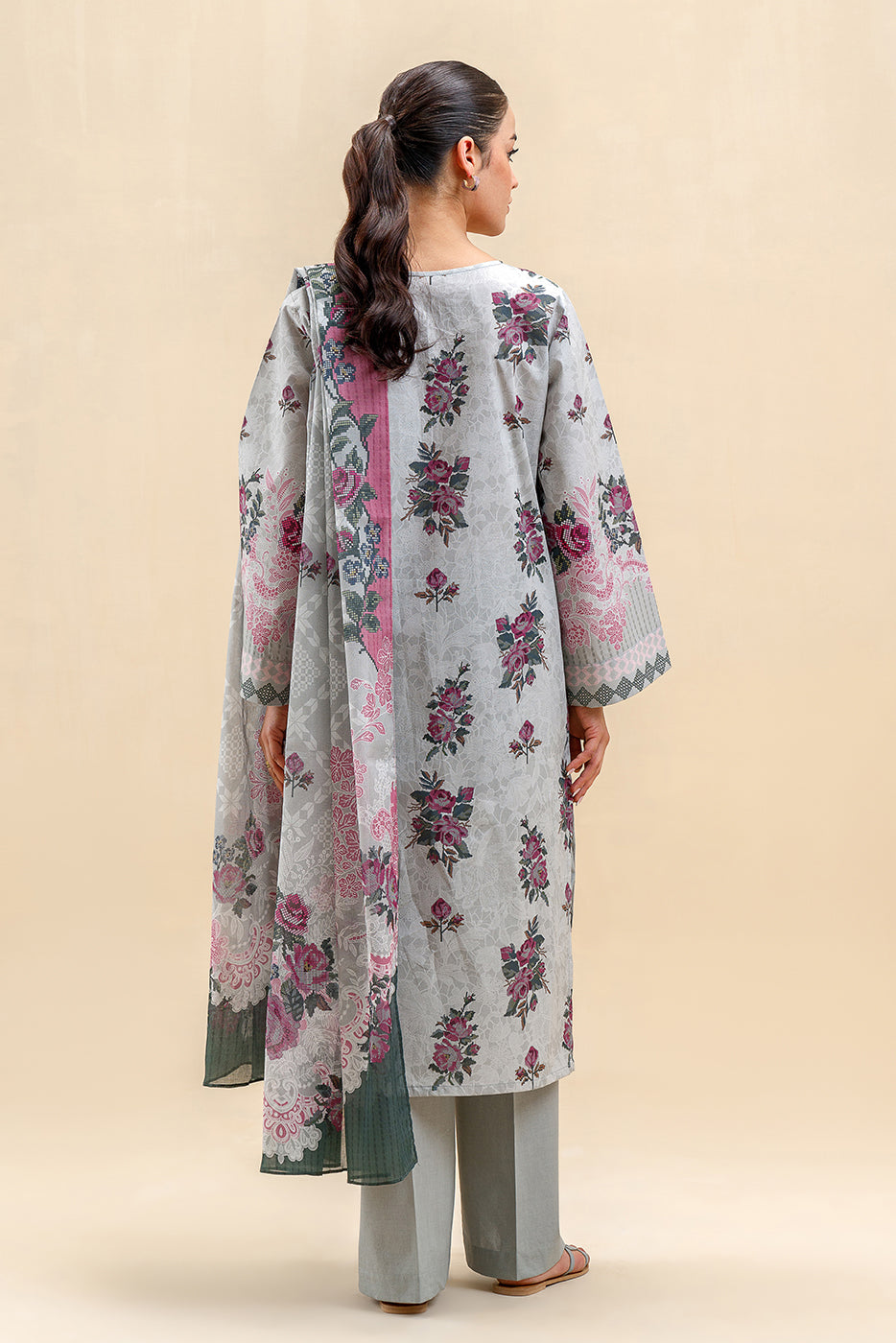3 PIECE PRINTED LAWN SUIT-MISTY FLORA (UNSTITCHED)