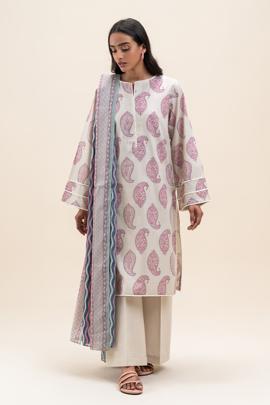 3 PIECE PRINTED LAWN SUIT-ETHNIC WHISPER (UNSTITCHED)