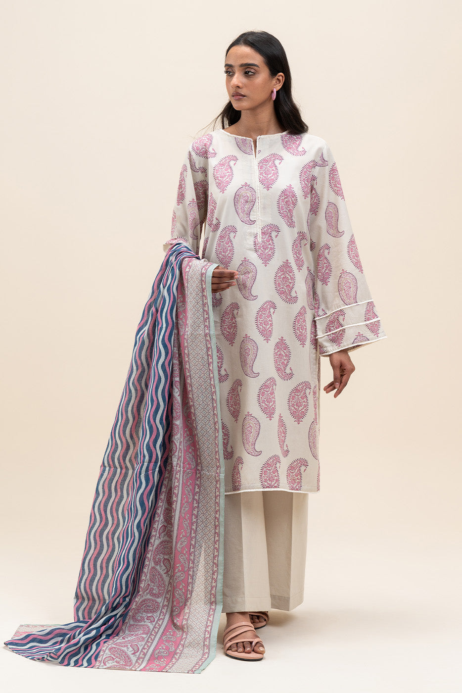 3 PIECE PRINTED LAWN SUIT-ETHNIC WHISPER (UNSTITCHED)