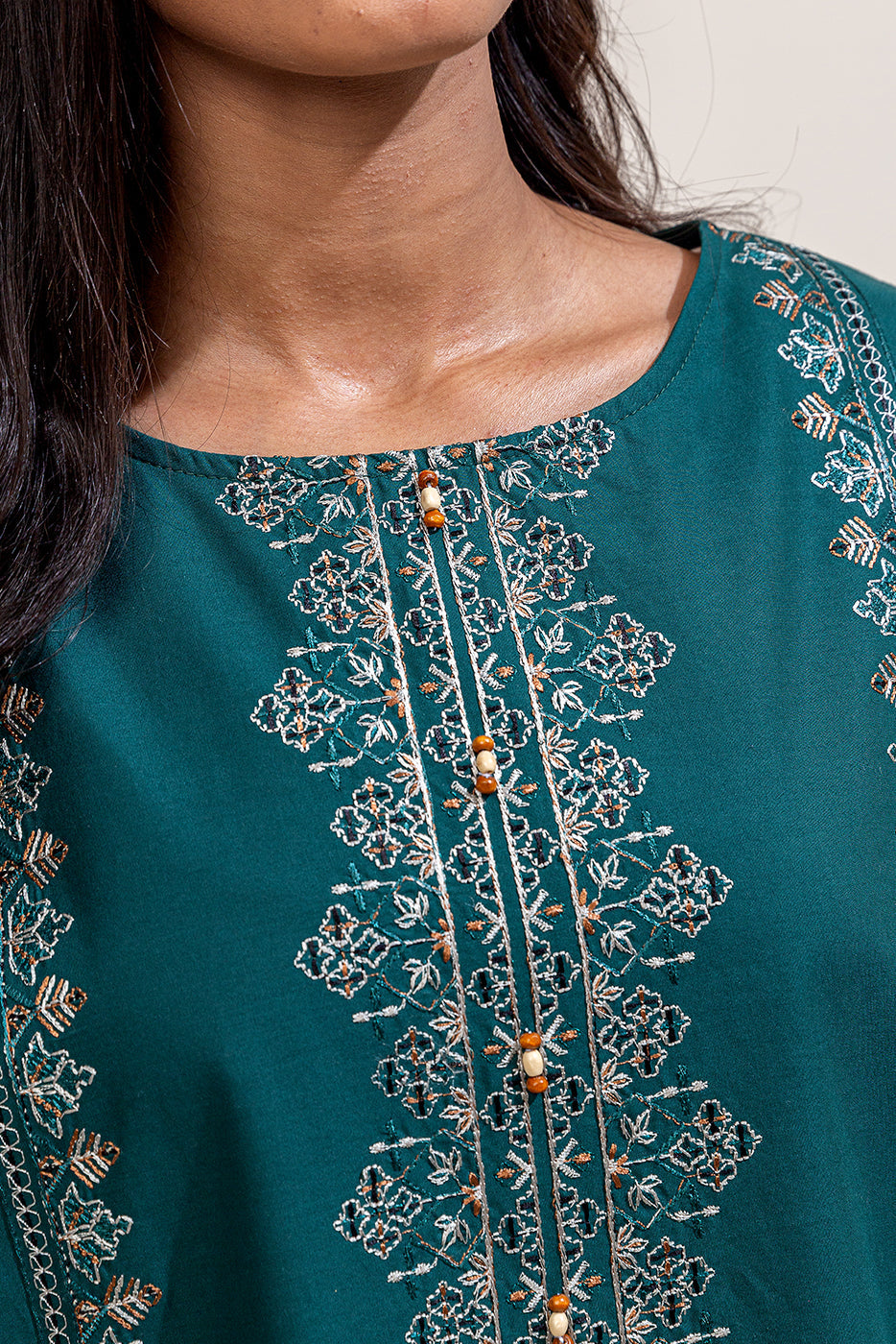 3 PIECE EMBROIDERED LAWN SUIT-TEAL VOYAGE (UNSTITCHED)