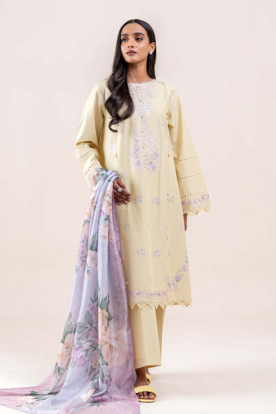 3 PIECE EMBROIDERED LAWN SUIT-SUGAR GLADE (UNSTITCHED)
