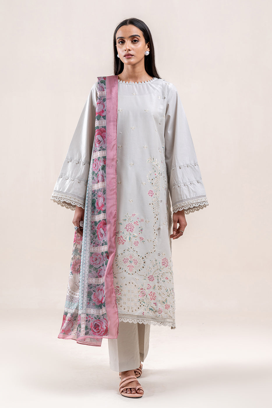 3 PIECE EMBROIDERED LAWN SUIT-DREAMY PEARL (UNSTITCHED)