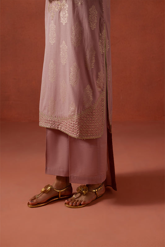 3 PIECE EMBROIDERED LUREX JACQUARAD  SUIT-BABY BLUSH (UNSTITCHED)