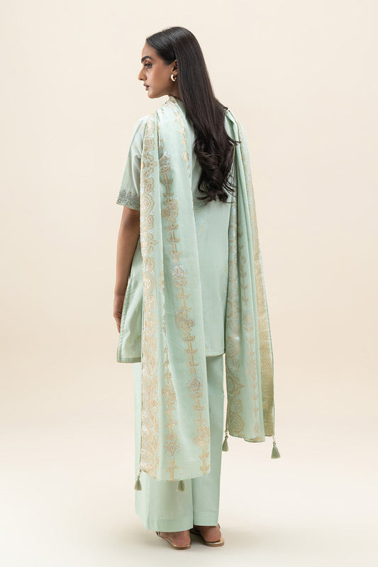 3 PIECE EMBROIDERED LUREX JACQUARAD  SUIT-SERENE GLAM (UNSTITCHED)
