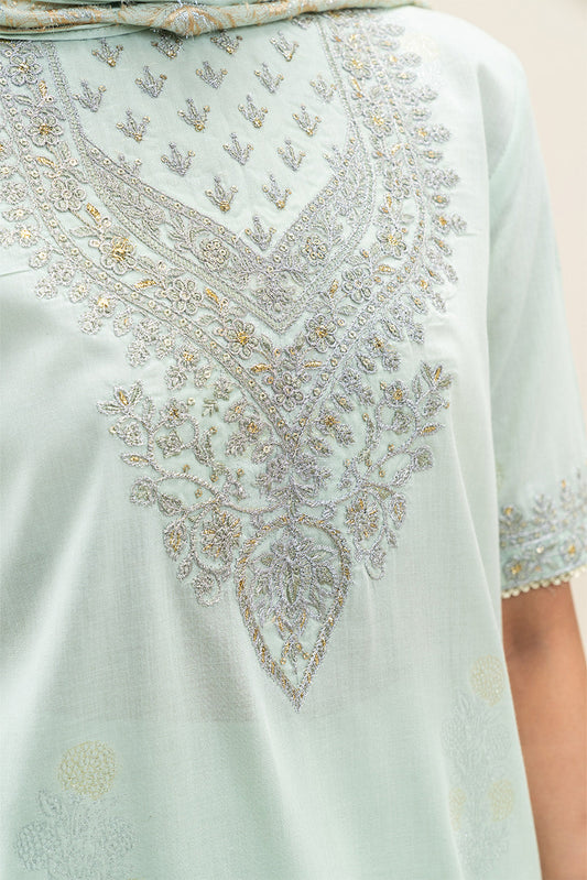 3 PIECE EMBROIDERED LUREX JACQUARAD  SUIT-SERENE GLAM (UNSTITCHED)