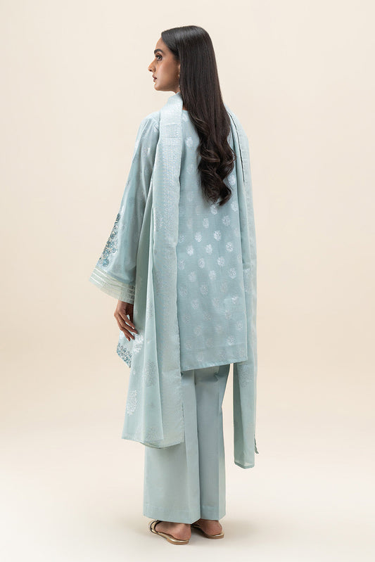 3 PIECE EMBROIDERED LUREX JACQUARAD  SUIT-CLOUD AURA (UNSTITCHED)