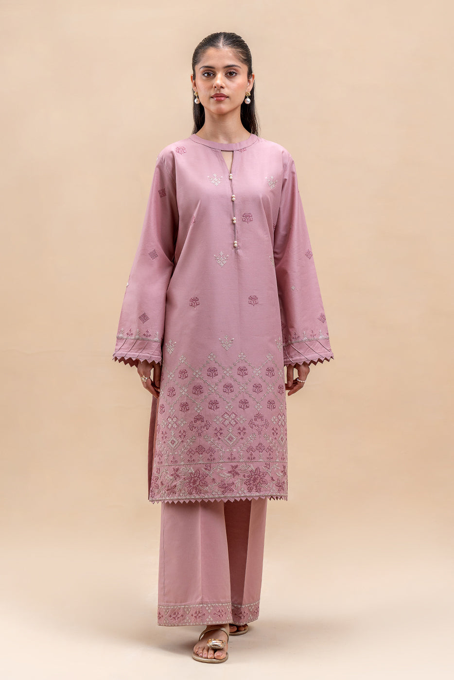 2 PIECE EMBROIDERED LAWN SUIT-CARMINE BLISS (UNSTITCHED)