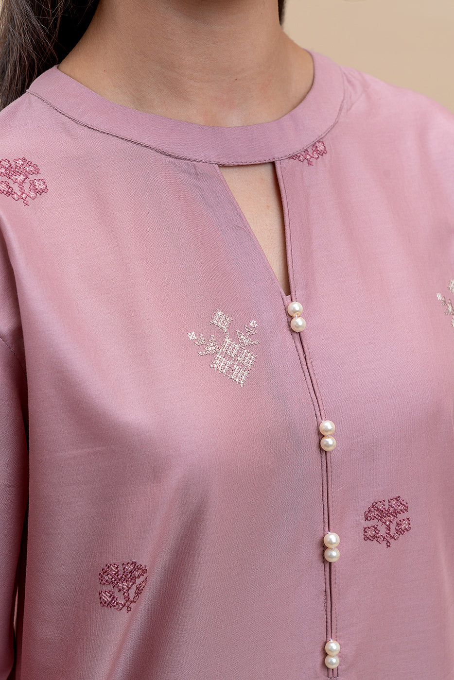 2 PIECE EMBROIDERED LAWN SUIT-CARMINE BLISS (UNSTITCHED)