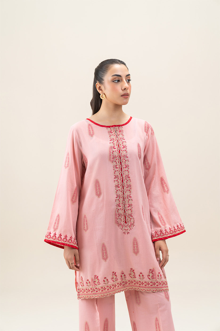 2 PIECE EMBROIDERED JACQUARD SUIT-ETHNIC BLUSH (UNSTITCHED)