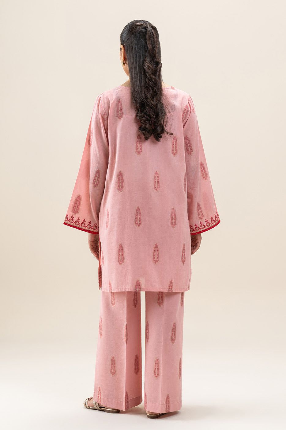 2 PIECE EMBROIDERED JACQUARD SUIT-ETHNIC BLUSH (UNSTITCHED)