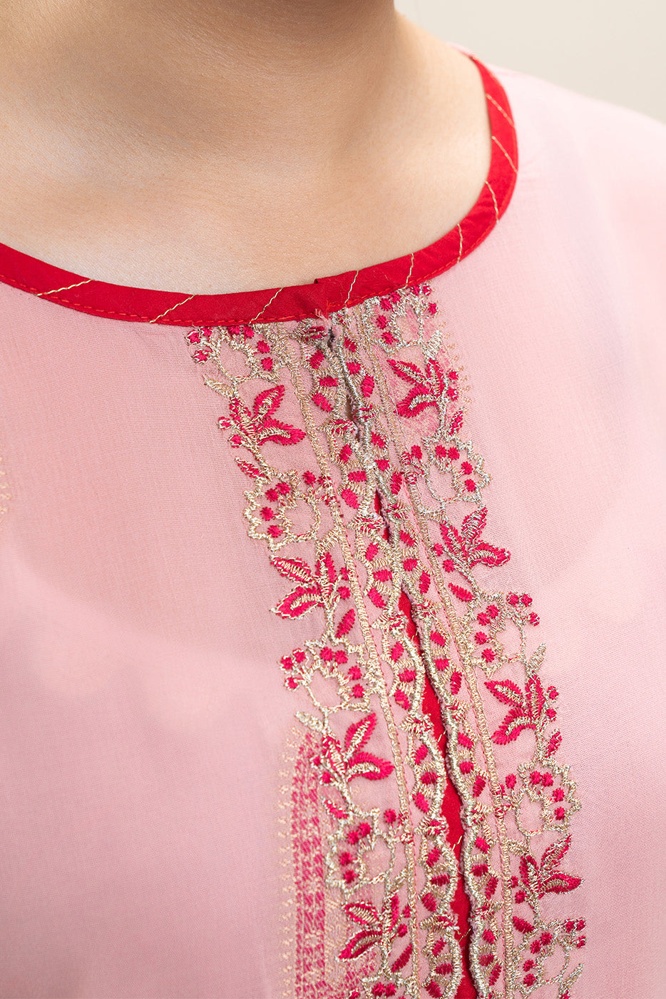 2 PIECE EMBROIDERED JACQUARD SUIT-ETHNIC BLUSH (UNSTITCHED)