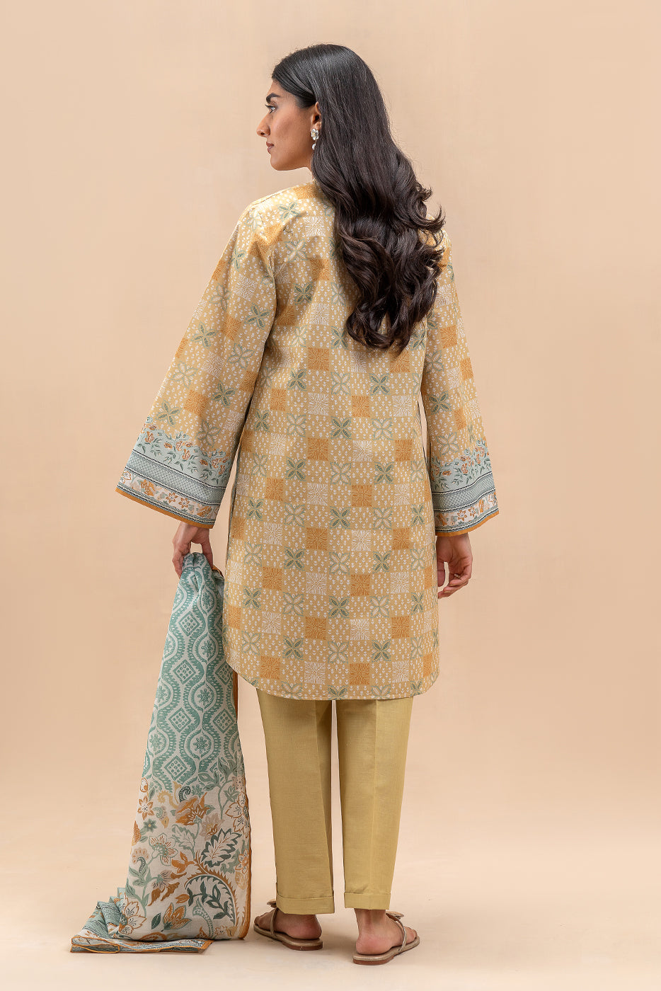 3 PIECE PRINTED LAWN SUIT-DANDELION MUSK (UNSTITCHED)