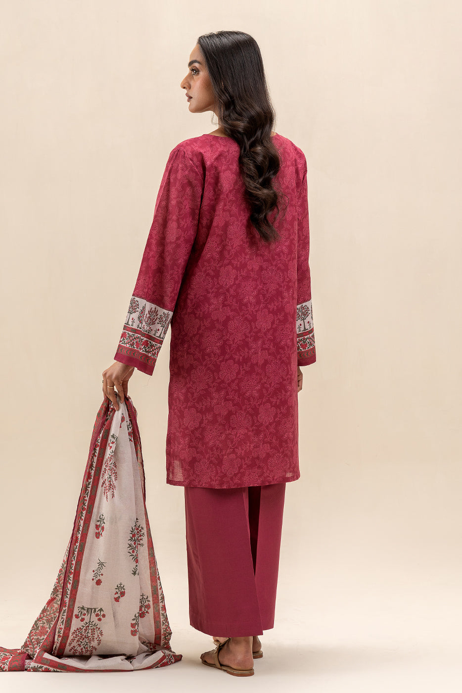 3 PIECE PRINTED LAWN SUIT-MULBERRY ZEST (UNSTITCHED)