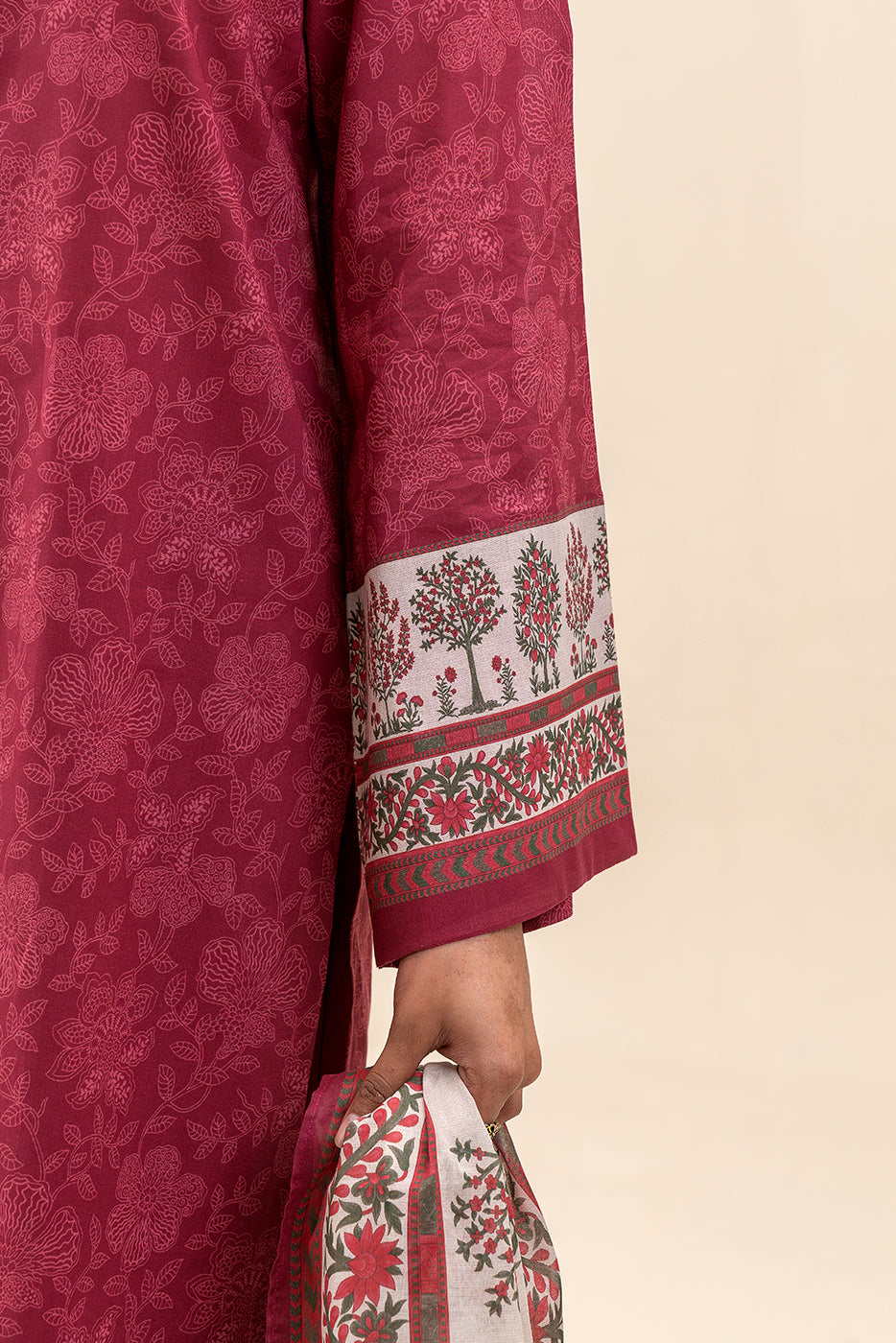 3 PIECE PRINTED LAWN SUIT-MULBERRY ZEST (UNSTITCHED)