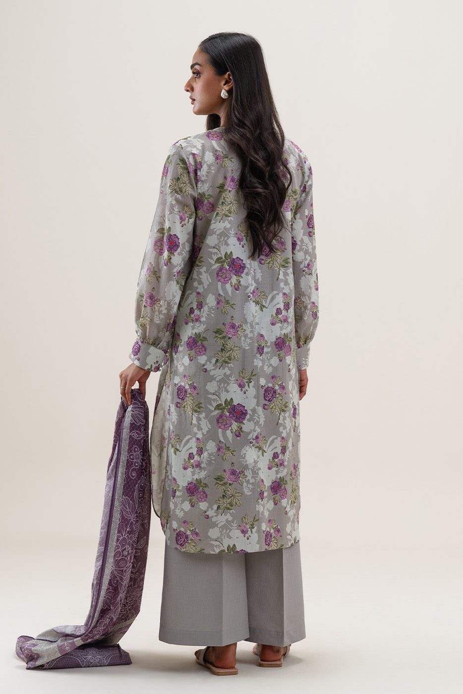 3 PIECE PRINTED LAWN SUIT-MYSTIC GARDEN (UNSTITCHED)