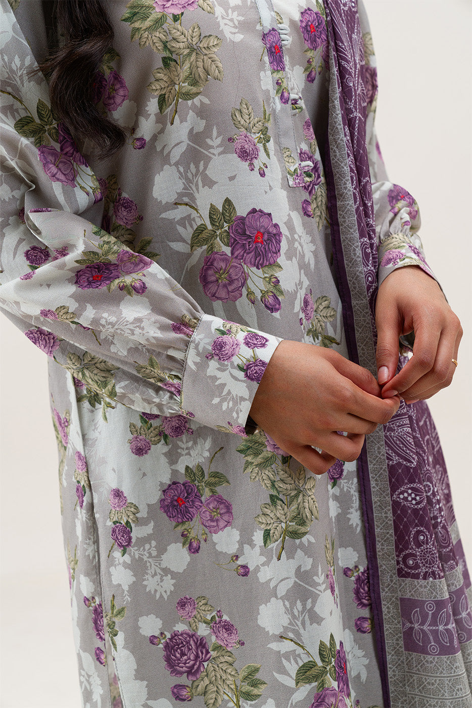 3 PIECE PRINTED LAWN SUIT-MYSTIC GARDEN (UNSTITCHED)