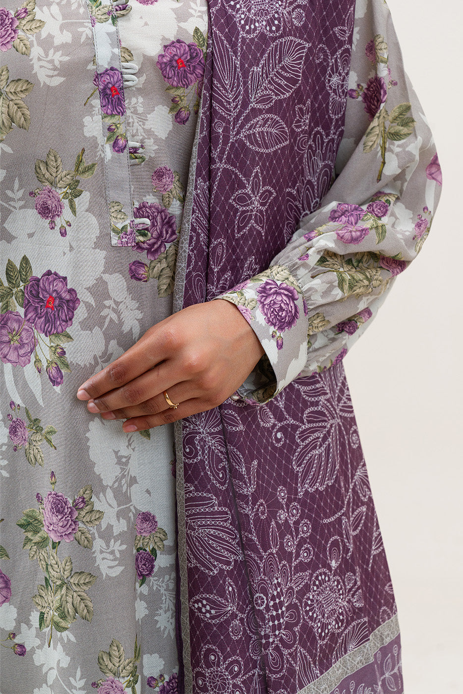 3 PIECE PRINTED LAWN SUIT-MYSTIC GARDEN (UNSTITCHED)