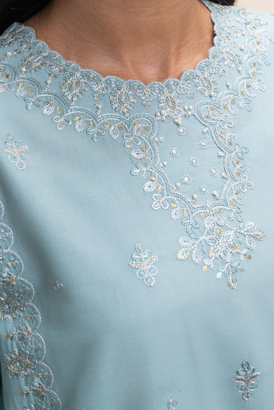 3 PIECE EMBROIDERED LAWN SUIT-PASTEL GLOW (UNSTITCHED)