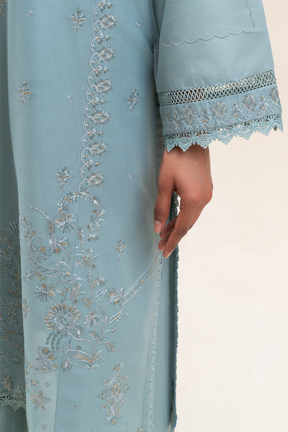 3 PIECE EMBROIDERED LAWN SUIT-PASTEL GLOW (UNSTITCHED)