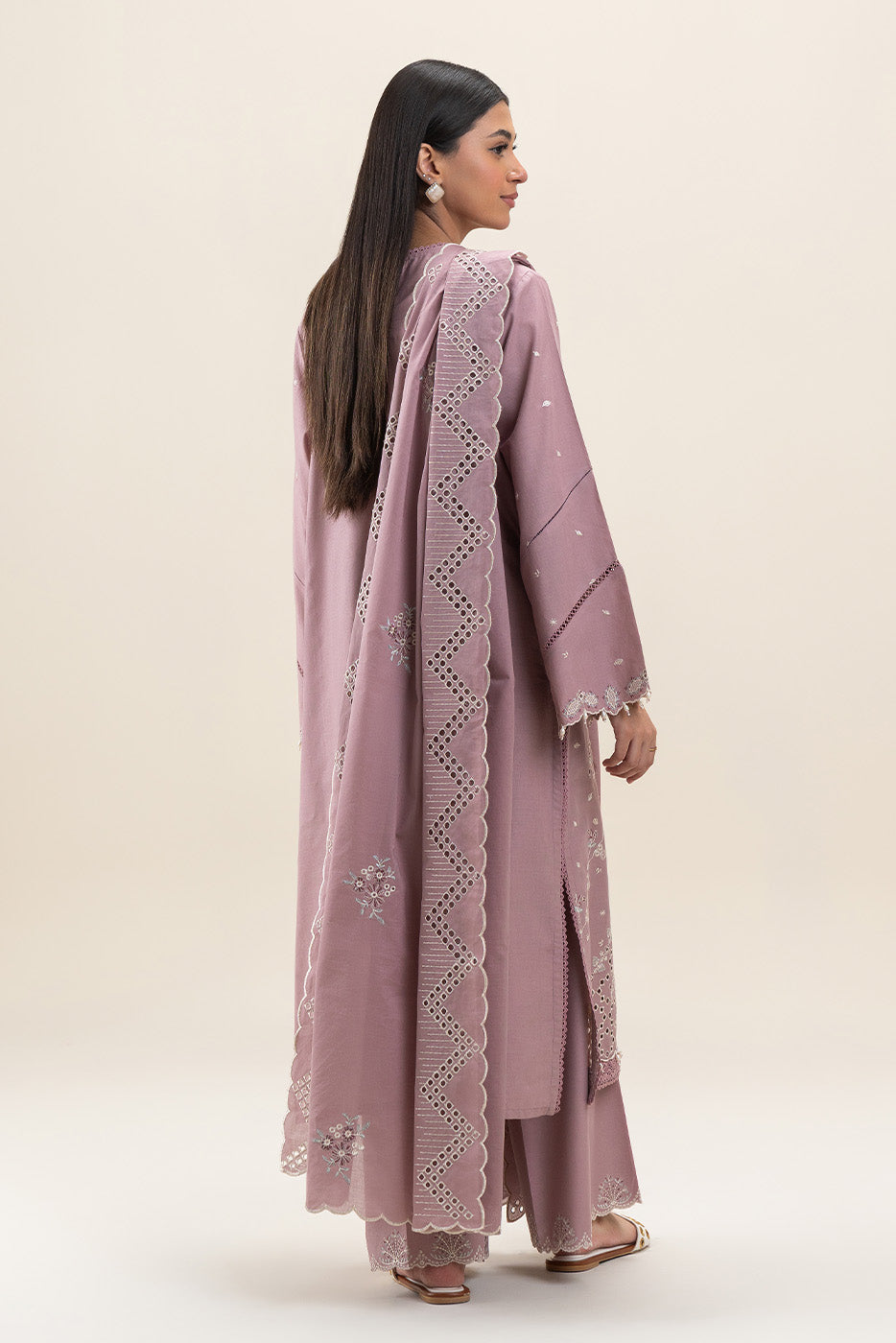 3 PIECE EMBROIDERED LAWN SUIT-DUSTY PINK (UNSTITCHED)