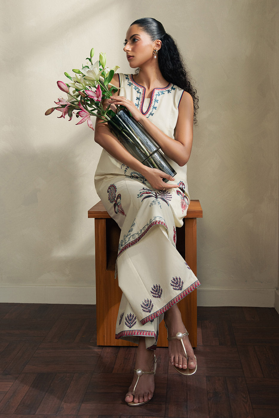 2 PIECE EMBROIDERED LAWN SUIT-SAND TREASURE (UNSTITCHED)