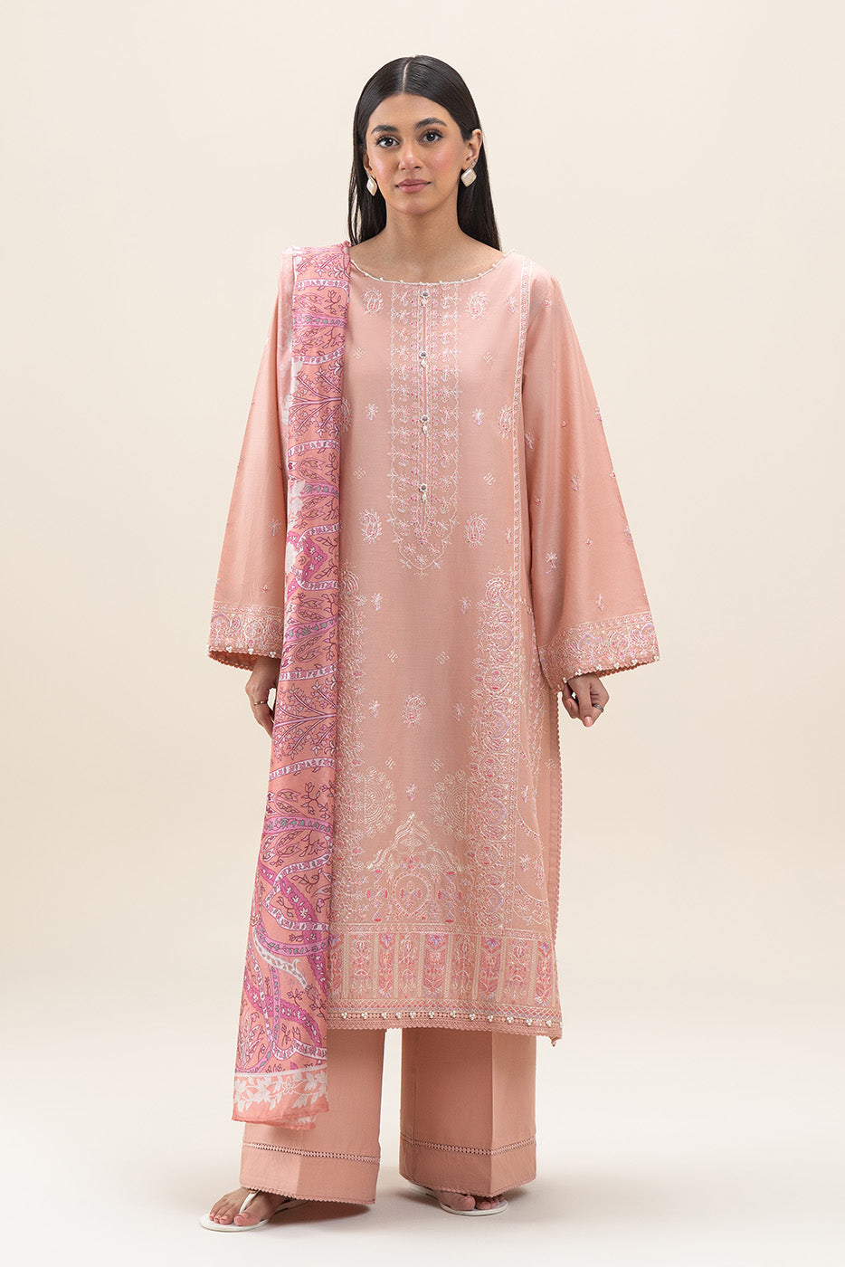 3 PIECE EMBROIDERED LAWN SUIT-SOFT SORBET (UNSTITCHED)