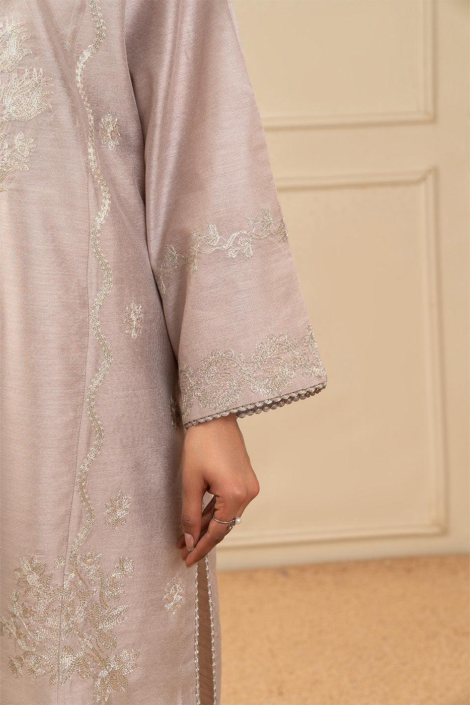 2 PIECE EMBROIDERED TWO TONE SUIT (HIGH CASUAL)