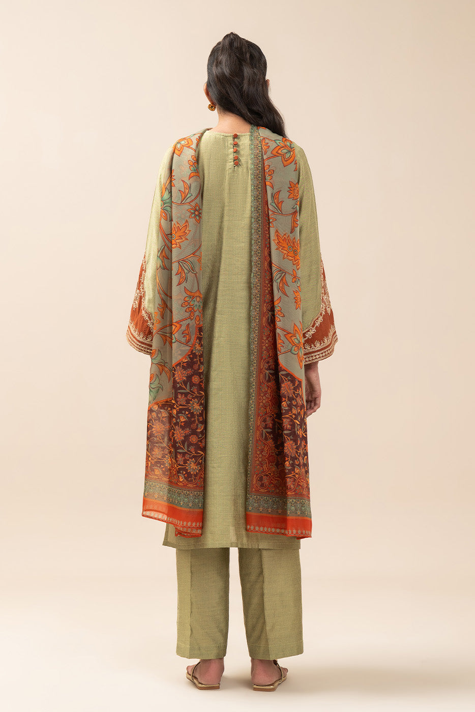 2 PIECE EMBROIDERED TWO TONE MISSOURI SUIT (PRET)